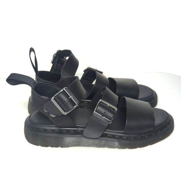 NWB Dr. Martens Gryphon Black Leather Sandals Women's 8 UK 6 EU 39 - Picture 2 of 9